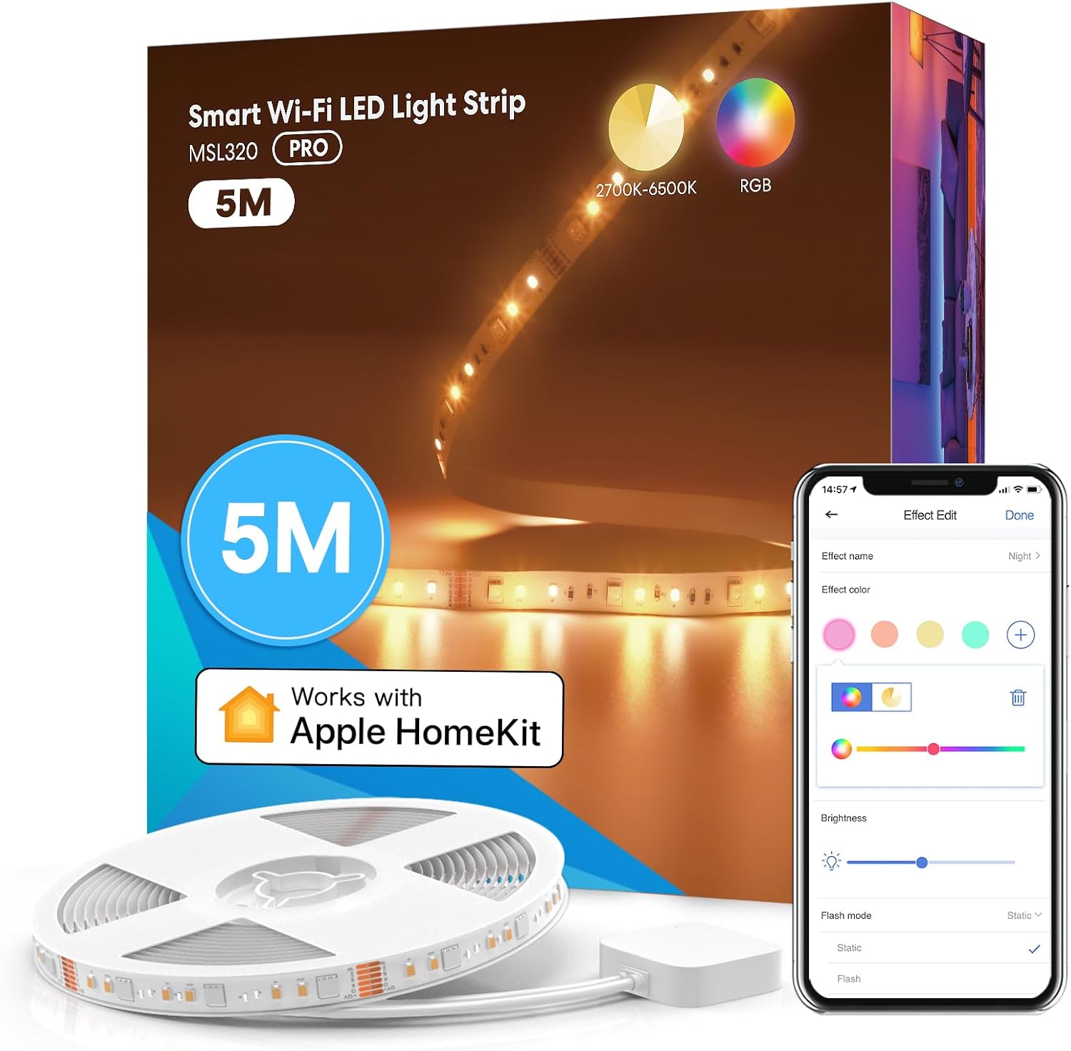 meross Smart LED Strip 5m RGBWW